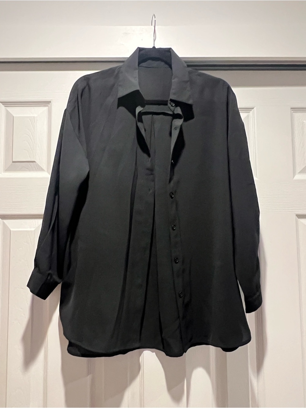 Classic Black Button-Up Blouse